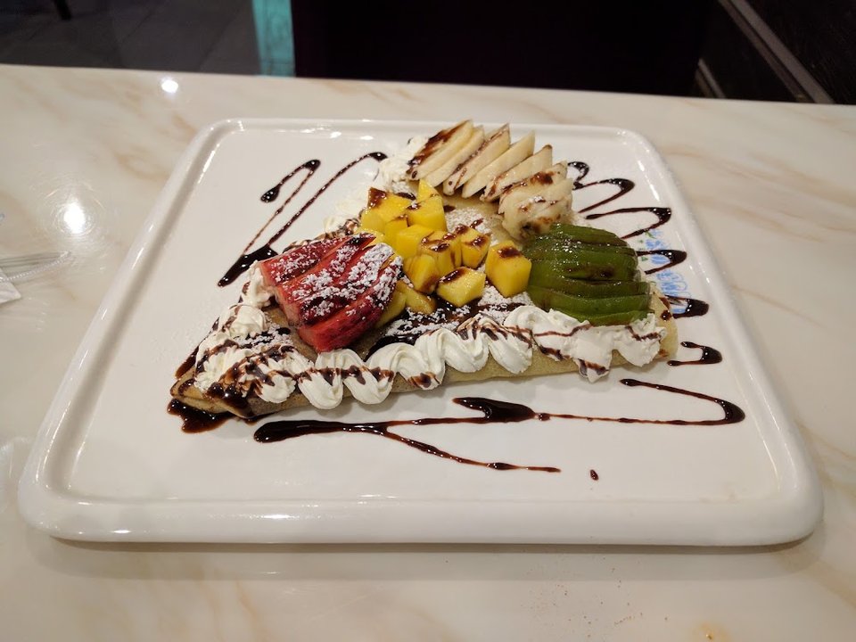 Dessert and appetizer sections on a restaurant menu.