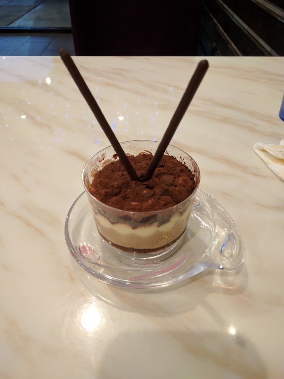 Dessert and appetizer sections on a restaurant menu.